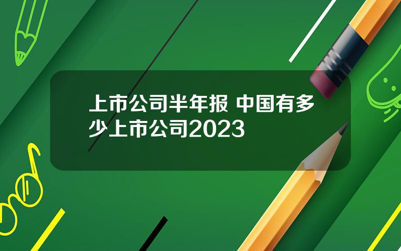 上市公司半年报 中国有多少上市公司2023